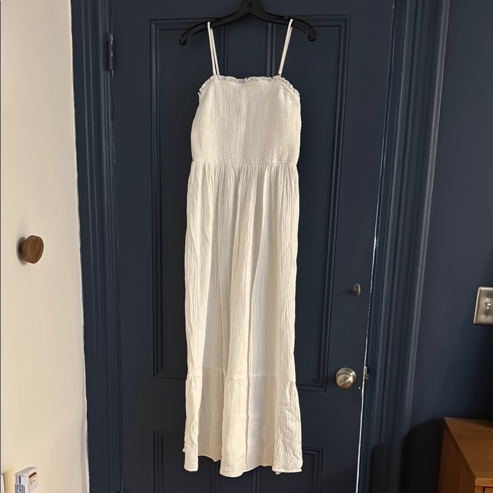 Cotton White Maxi Dress by Anthropologie (removable straps)